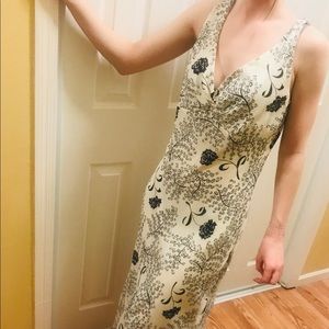 Black and white strapless polyester dress